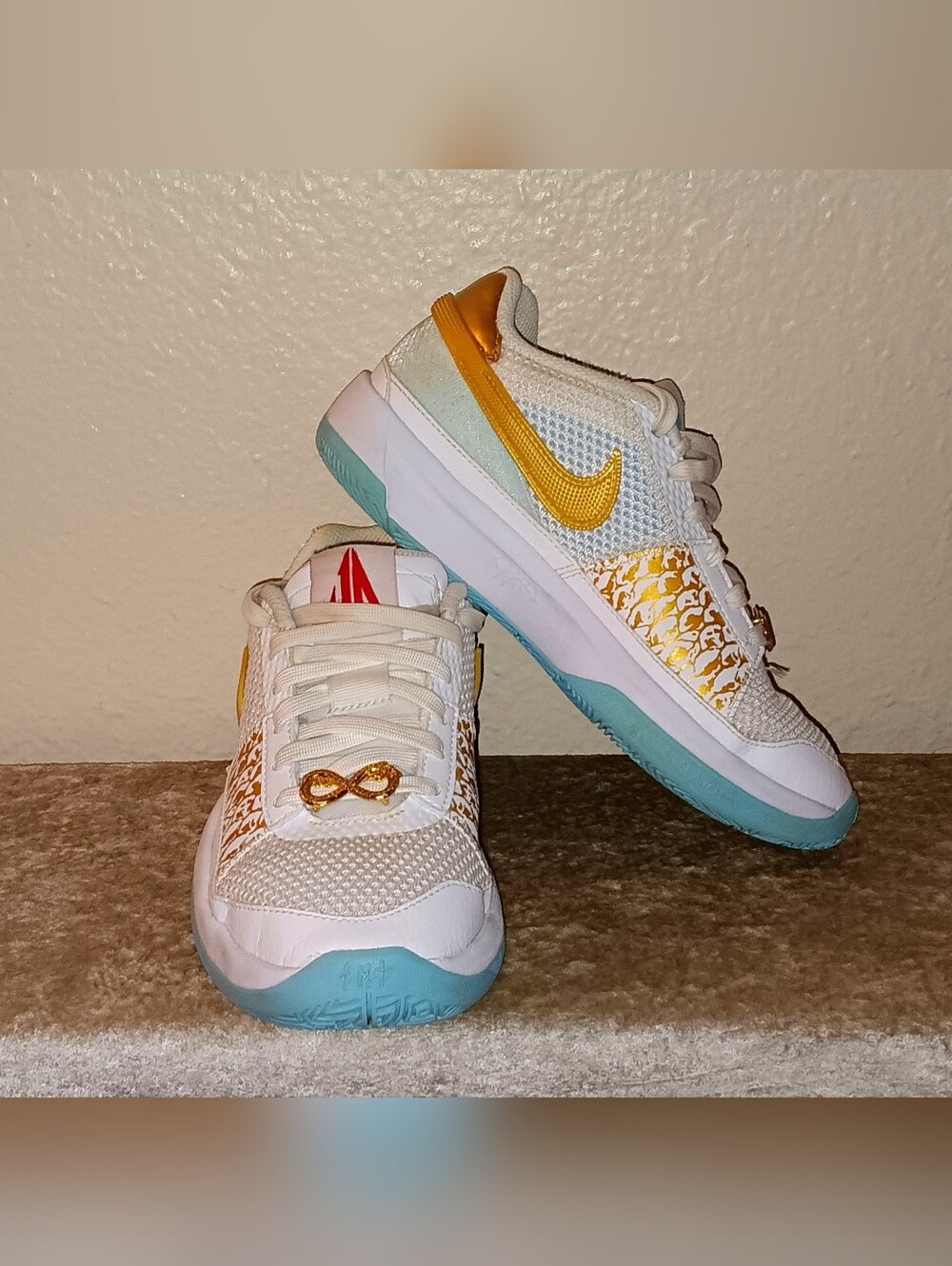 Nike Ja 1 Chinese New Year White Gold Blue Basketball Shoes
